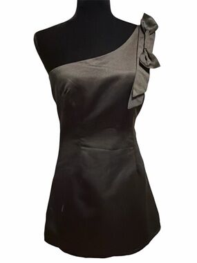 Black Satin Mini Dress